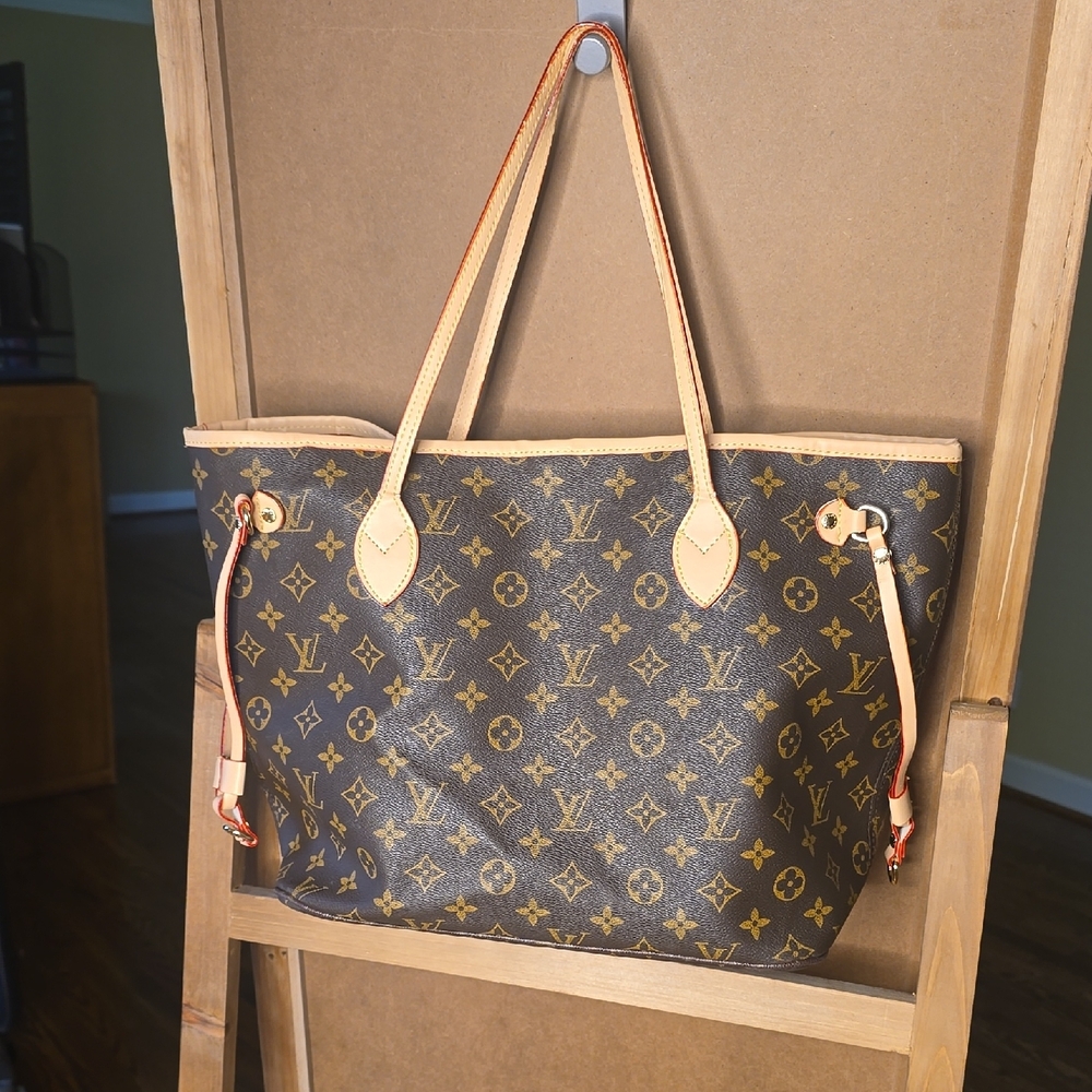 Elegant Monogram Tote - Brown and Tan